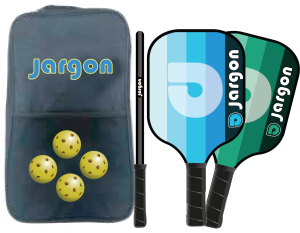 Match fiberglass pickleball paddle set with balls and carrying bag