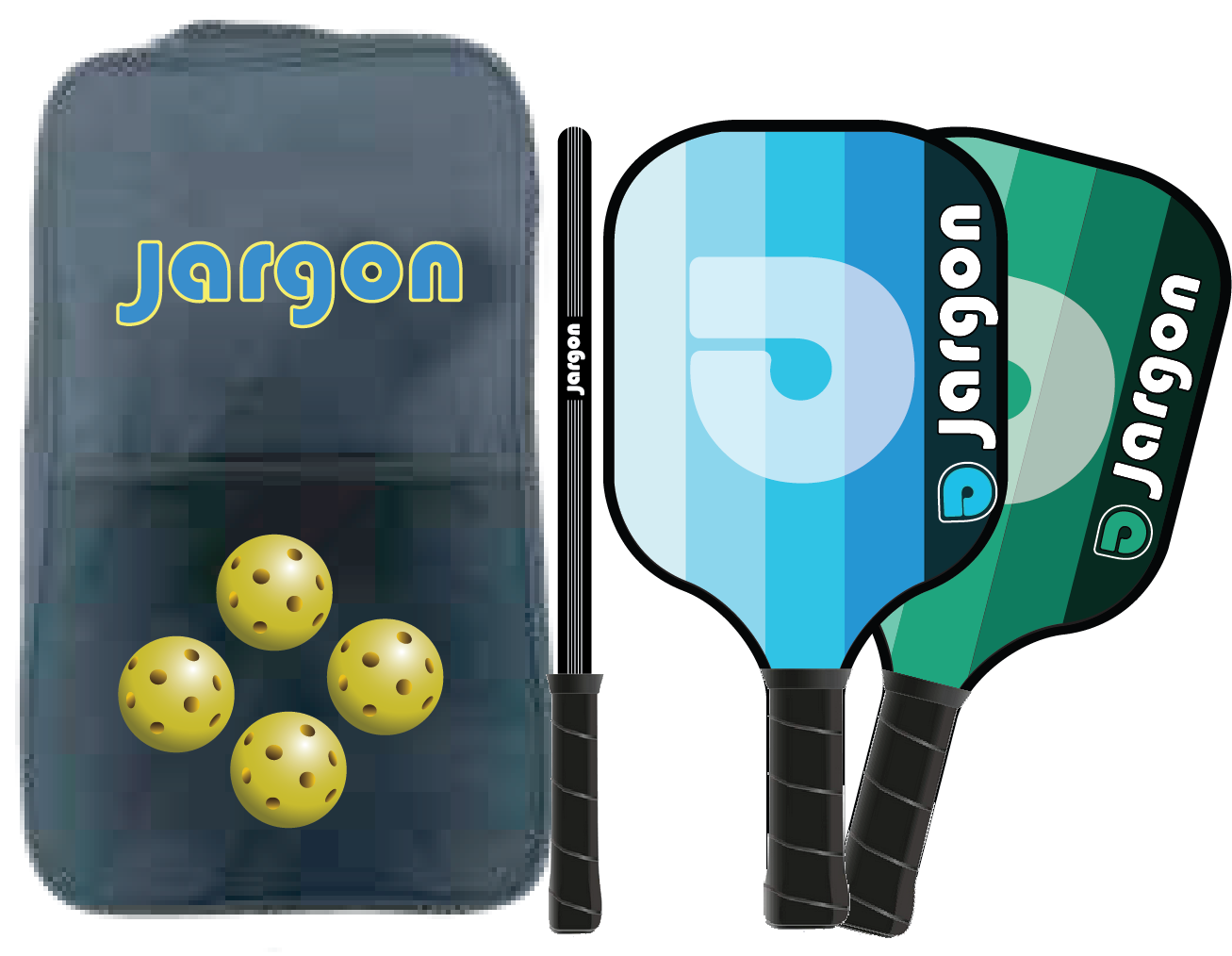 Match fiberglass pickleball paddle set with balls and carrying bag